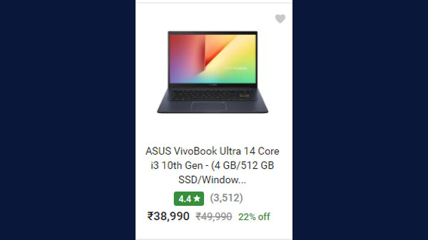 ASUS VivoBook Ultra 14 Core i3 10th Gen