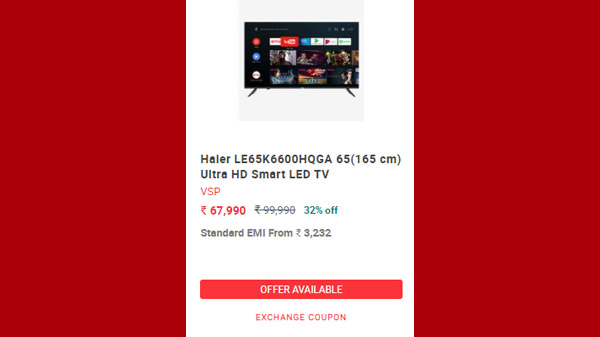 Haier Ultra HD (4K) Smart Android LED 65 inch(164 cm) LE65K6600HQGA (2020 Model Edition)