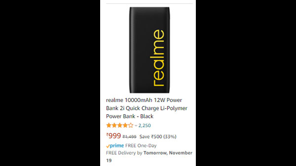 Realme 10000mAh 12W Power Bank 2i Quick Charge Li-Polymer Power Bank