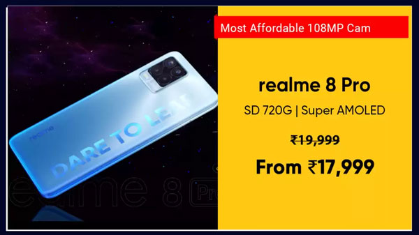 Realme 8 Pro (Infinite Black, 128GB) (8GB RAM) Realme 8 Pro (Infinite Black, 128GB) (8GB RAM)