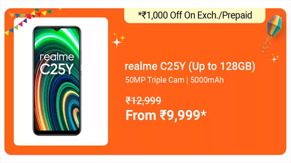 Realme C25Y (Glacier Blue, 64 GB)  (4 GB RAM)