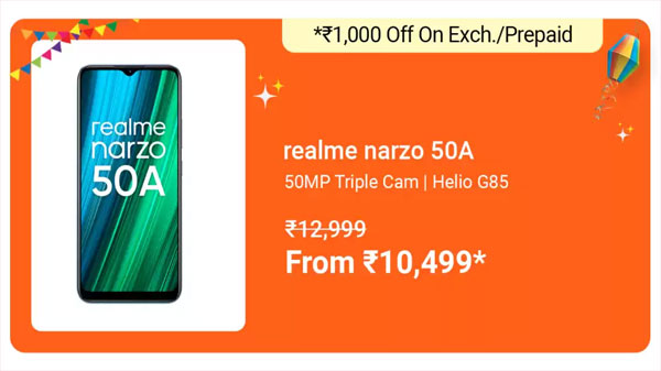 Realme Narzo 50A (Oxygen Blue, 64 GB)  (4 GB RAM)