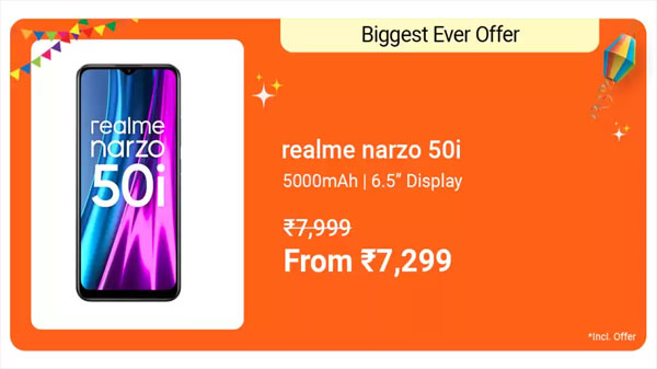 Realme Narzo 50i (Mint Green, 32 GB)  (2 GB RAM)