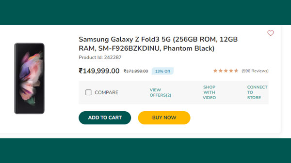 Samsung Galaxy Z Fold3 5G (256GB ROM, 12GB RAM, SM-F926BZGDINU, Phantom Green)