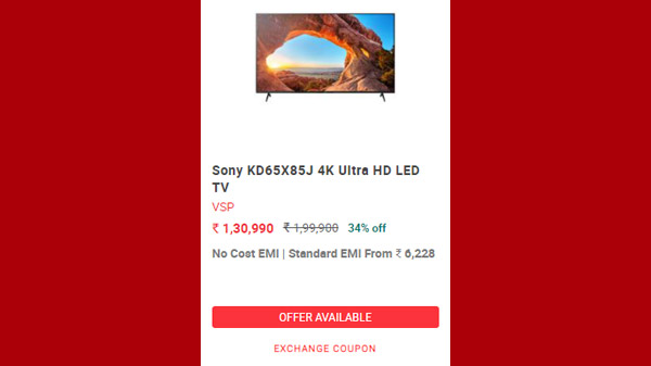 Sony Ultra HD (4K) Smart Android LED 65 inch(164 cm) KD65X85J (2021 Model Edition)