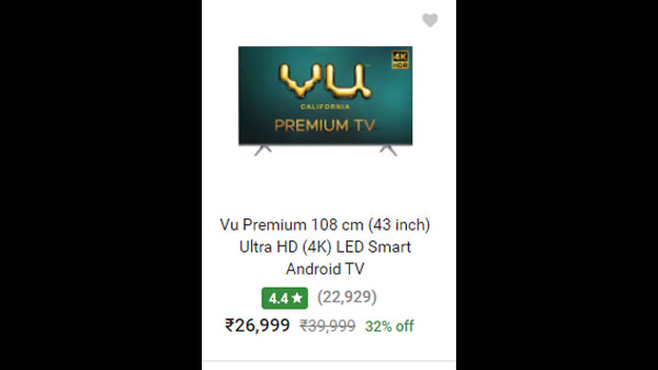 Vu Premium 108 cm (43 inch) Ultra HD (4K) LED Smart Android TV