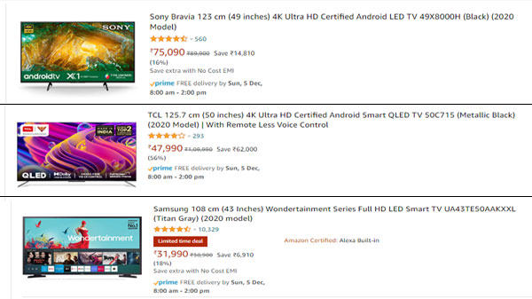 Amazon sale On Best Smart TVs