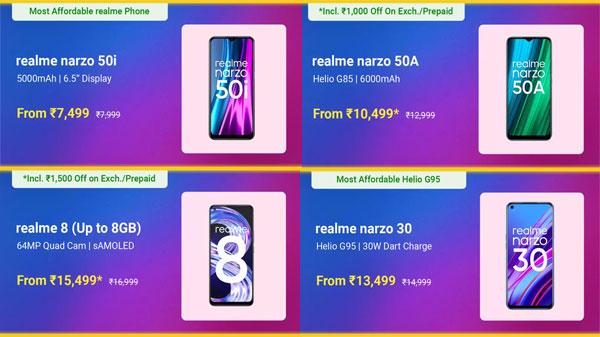 Flipkart Year End Sale 2021: Disocunt Offers On Realme C21Y, Realme Narzo 50A, Realme 8s 5G, And More