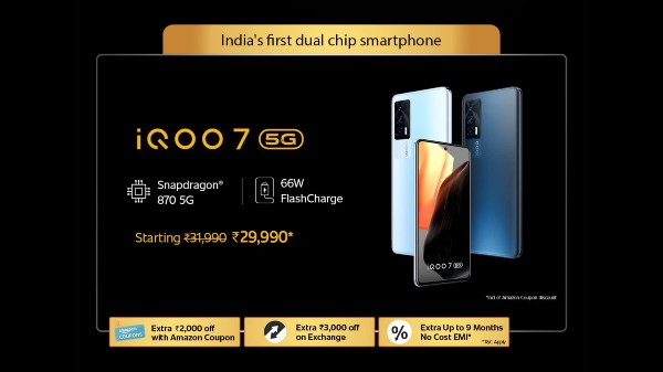 iQOO 7 5G (Storm Black, 8GB RAM, 128GB Storage)