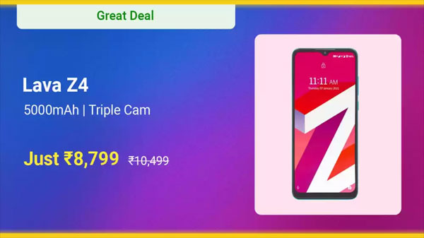 LAVA Z4 (Aqua Blue, 64 GB)  (4 GB RAM)