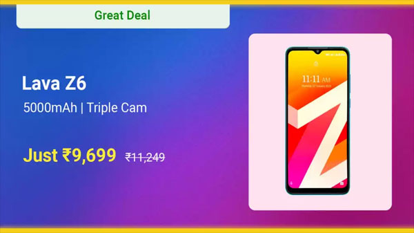 LAVA Z6 (Aqua Blue, 64 GB)  (6 GB RAM)