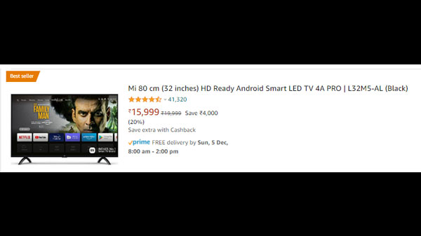 Mi 80 cm (32 inches) HD Ready Android Smart LED TV 4A PRO