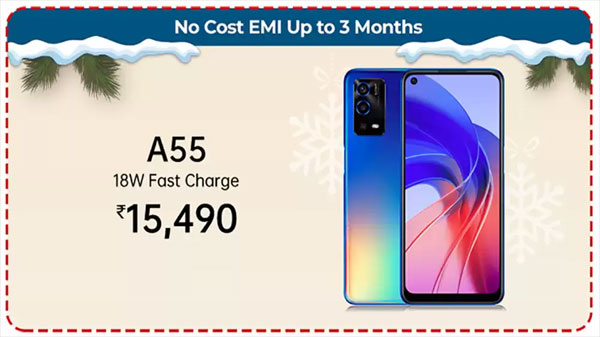 OPPO A55 (Rainbow Blue, 4 GB)  (64 GB RAM)
