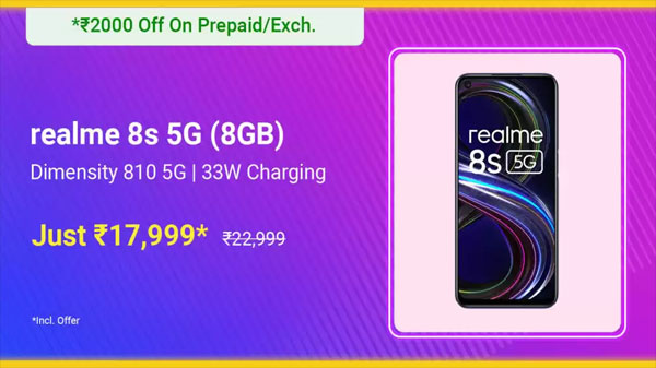 Realme 8s 5G (Universe Purple, 128 GB)  (8 GB RAM)