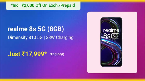 Realme 8s 5G (Universe Purple, 128 GB)  (8 GB RAM)