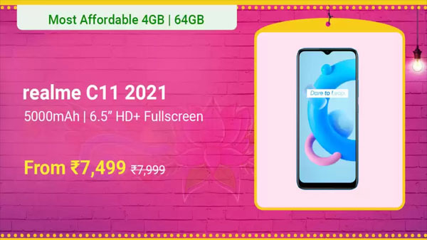 Realme C11 2021 (Cool Blue, 32 GB)  (2 GB RAM)