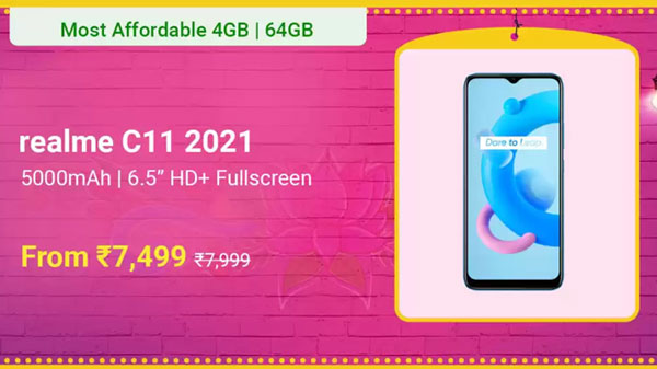 Realme C11 2021 (Cool Blue, 32 GB)  (2 GB RAM)