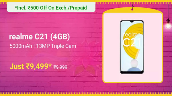 Realme C21 (Cross Blue, 64 GB)  (4 GB RAM)