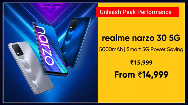 Realme Narzo 30 5G (Racing Silver, 128 GB)  (6 GB RAM)