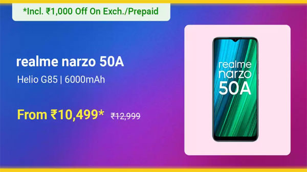 Realme Narzo 50A (Oxygen Blue, 128 GB)  (4 GB RAM)