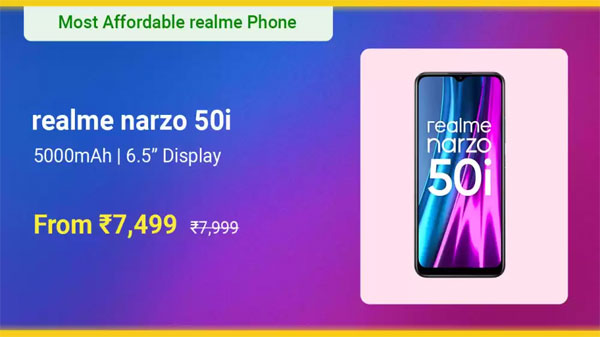 Realme Narzo 50i (Carbon Black, 32 GB)  (2 GB RAM)