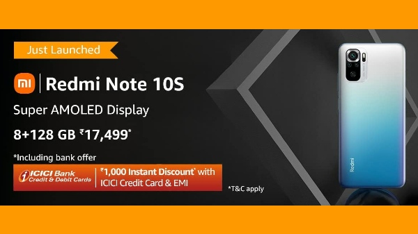 Redmi Note 10S With 8GB RAM Available On Amazon