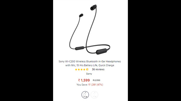 Sony WI-C200 Wireless Bluetooth in-Ear Headphone