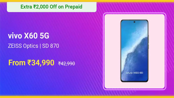 vivo X60 (Midnight Black, 128 GB)  (8 GB RAM)