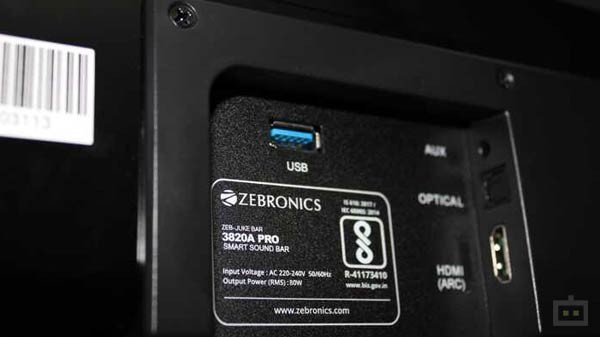 Zebronics Zeb-Juke Bar 3820A Pro: Sleek Design 