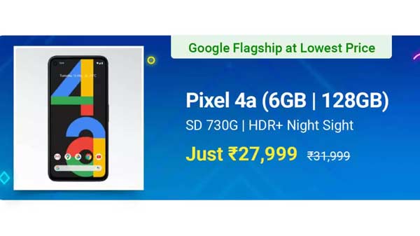 Google Pixel 4a (Just Black, 128 GB)  (6 GB RAM)