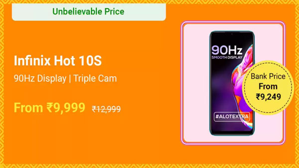 Infinix Hot 10S (Morandi Green, 64 GB)  (4 GB RAM)