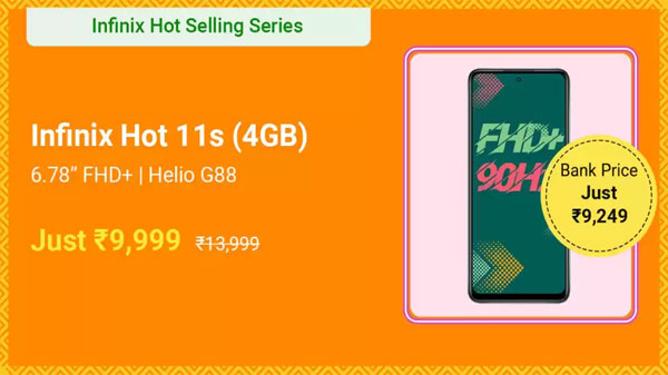 Infinix Hot 11S (Polar Black, 64 GB)  (4 GB RAM)