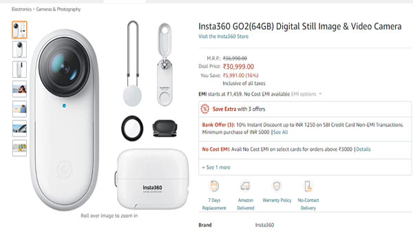 Insta360 GO2 (64GB) Digital Still Image and Video Camera Insta360 GO2 (64GB) Digital Still Image and Video Camera