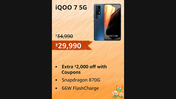 iQOO 7 5G (Storm Black, 8GB RAM, 128GB Storage)