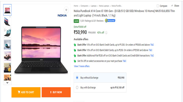 Nokia PureBook X14 Core i5 10th Gen