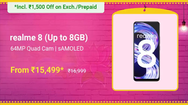 Realme 8 (Cyber Black, 128 GB)  (4 GB RAM)