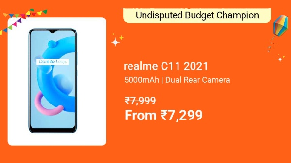 Realme C11 2021 (Cool Blue, 32 GB)  (2 GB RAM)