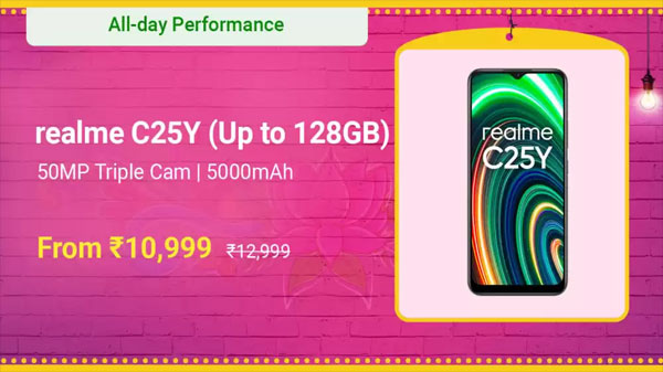 Realme C25Y (Glacier Blue, 64 GB)  (4 GB RAM)