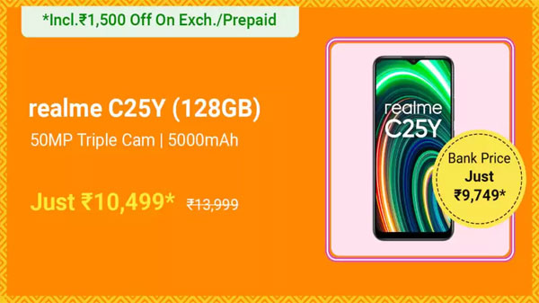 Realme C25Y (Metal Grey, 128 GB)  (4 GB RAM)