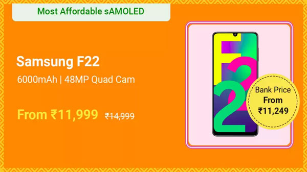 SAMSUNG Galaxy F22 (Denim Blue, 64 GB)  (4 GB RAM)