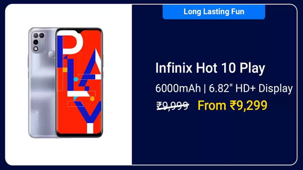 Infinix Hot 10 Play (Aegean Blue, 32 GB)  (3 GB RAM)