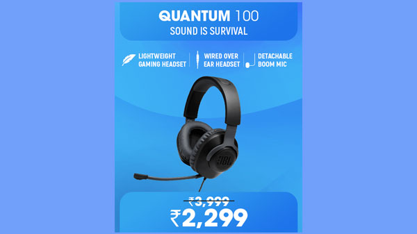 JBL Quantum 100, Wired Over Ear Gaming Headphone