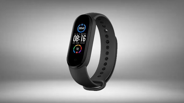 Mi Smart Band 5  (Black Strap, Size : Regular)