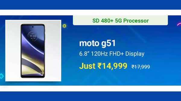 MOTOROLA G51 5G (Indigo Blue, 64 GB)  (4 GB RAM)