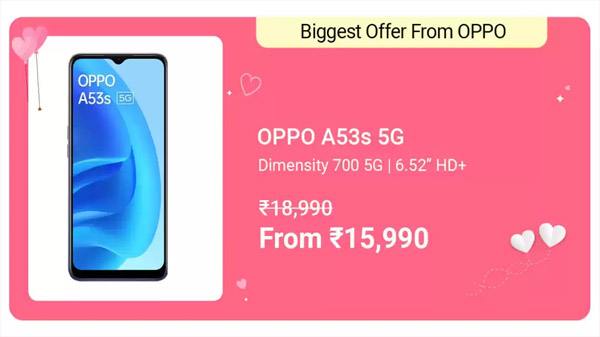 OPPO A53s 5G (Ink Black, 128 GB)  (8 GB RAM)