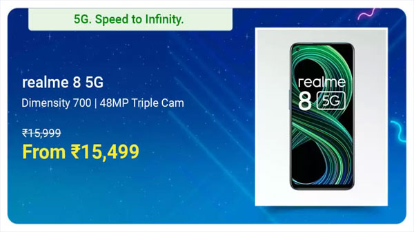 Realme 8 5G (Supersonic Black, 128 GB)  (4 GB RAM)