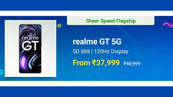 Realme GT 5G (Dashing Blue, 128GB) (8GB RAM) Realme GT 5G (Dashing Blue, 128GB) (8GB RAM)