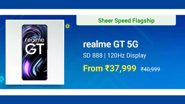 Realme GT 5G (Dashing Blue, 128 GB)  (8 GB RAM)