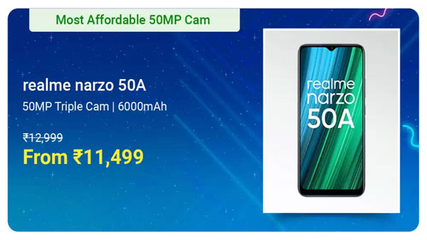 Realme Narzo 50A (Oxygen Green, 64 GB)  (4 GB RAM)