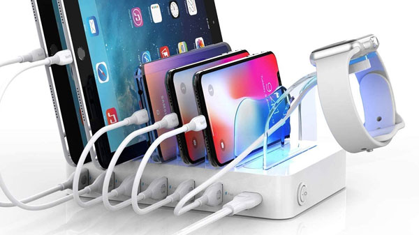 Soopii Quick Charge 6-Port USB Charging Station Organizer